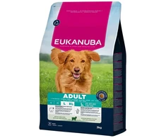 Sausa barība suņiem - Eukanuba Adult Large su ėriena ir ryžiais, 3kg