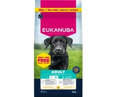 Dry food for dogs - Eukanuba Adult Large vištiena, 15+3kg