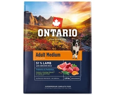 Ontario Adult Medium ėriena &amp; Brown ryžiai 2,25kg