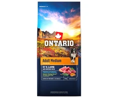 Ontario Adult Medium ėriena &amp; Brown ryžiai 12kg
