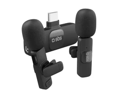 Mikrofony krawatowe SBS su odbiornikiem USB-C 2vnt.. - juoda