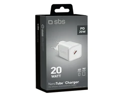 Kelioninis įkroviklis PD 20W Type C, 20W USB By SBS Baltas