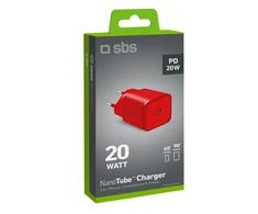 SBS TETRGAN1C20R 20W GaN laidinis įkroviklis su Power Delivery - Raudona