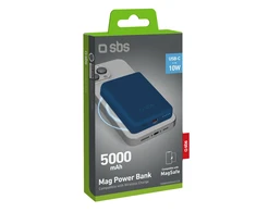 SBS 5000 mAh belaidis magnetic Power Bank mėlynos spalvos