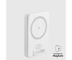 SBS 5000 mAh belaidis magnetic Power Bank baltos spalvos