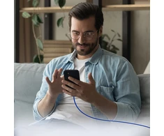 SBS TECABLETISSUETCCB USB-C – USB-C 1.5m 60W pintas kabelis – mėlynos spalvos