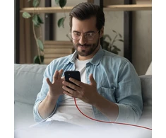 SBS TECABLETISSUETCCR USB-C – USB-C 1.5m 60W pintas kabelis – raudonos spalvos