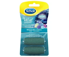 Scholl Velvet Smooth Regular Coarse Replacement Heads for Electronic Foot File 2 Pc