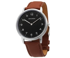Laikrodis Sekonda , , Quartz Leather Strap Watch, 1348.84, For Men For Men