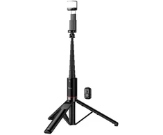 Selfie stick tripod with remote control + LED light Hoco K34 juodas