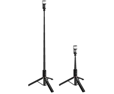Selfie stick tripod with remote control + LED light Hoco K34 juodas