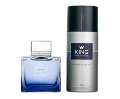 Set Antonio Banderas: King of Seduction Eau De Toilette For Men, 100 ml + King of Seduction Freshness Dezodorantas Purškiklis For Men, 150 ml