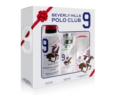 Set Beverly Hills Polo Club: 1982 - Sport 9 Eau De Toilette For Men, 50 ml + 1982 - Sport 9 Anti-Perspirant Dezodorantas Purškiklis For Men, 175 ml + 1982 - Sport 9 Anti-Perspirant Dezodorantas Roll-On For Men, 50 ml