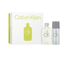 Rinkinys Calvin Klein: CK One tualetinis vanduo unisex, 100 ml + CK One 24 val. apsaugos dezodorantas purškiklis vyrams, 150 ml