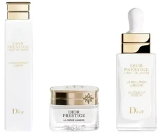 Set Christian Dior: Prestige Light-In-Baltas, Illuminating, Serum, For Face, 30 ml + Prestige Light-In-Baltas, Illuminating, Kreminis, For Face, 30 ml + Prestige L’Oleo-Essence Lumiere, Brightening, Peeling Lotion, 15 ml