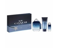 Set Coach: Mėlyna Eau De Toilette For Men, 100 ml + Mėlyna Eau De Toilette For Men, 15 ml + Mėlyna Dušo želė Beard &amp; Hair, 100 ml