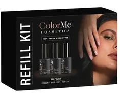 Set ColorMe Cosmetics: ColorMe Gel Semi-Permanent Nagų lakas, 10 ml + ColorMe Base Coat Semi-Permanent Nagų lakas, 10 ml + ColorMe Top Coat Semi-Permanent Nagų lakas, 10 ml