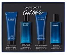 Davidoff „Cool Vanduo Men“ rinkinys: tualetinis vanduo 75 ml + balzamas po skutimosi 75 ml + dušo želė 75 ml + losjonas po skutimosi 75 ml