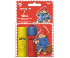 Set Dr. PawPaw: Paddington Bear Original Balm Vegan Lūpų balzamas, 4 g + Strawberry Jam Hydrating Lūpų balzamas, 4 g + Paddington Bear Metal Keyring
