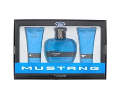Set Ford: Mustang Mėlyna Eau De Toilette For Men, 100 ml + Mustang Mėlyna Hydrating After-Shave Balm, 100 ml + Mustang Mėlyna Hydrating Kūno prausiklis For Hair &amp; Body, 100 ml