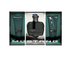 Set Ford: Mustang Žalias Eau De Toilette For Men, 100 ml + Mustang Žalias Hydrating After-Shave Balm, 100 ml + Mustang Žalias Hydrating Dušo želė All Skin Types, 100 ml