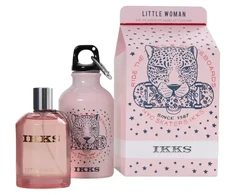 Ikks Rinkinys „Little Woman“: tualetinis vanduo moterims, 100 ml + „Little Woman GWP“ stiklinis vandens buteliukas Rožinė