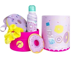 Set Inuwet: Donut Cleansing &amp; Moisturising Shower Mousse, 200 ml + Scrunchy Hair Elastic + Donut Body Sponge + Donut Gift Sticker