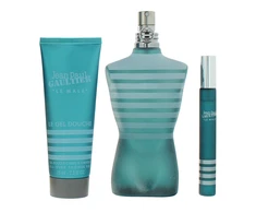 Set Jean Paul Gaultier: Le Male Eau De Toilette For Men, 125 ml + Le Male Eau De Toilette For Men, 10 ml + Le Male Cleansing Dušo želė For All Skin Types, 75 ml