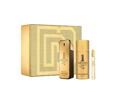 Set Paco Rabanne: 1 Million Eau De Toilette For Men, 100 ml + 1 Million Eau De Toilette For Men, 10 ml + 1 Million Dušo želė For All Skin Types, 100 ml