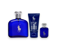 Set Ralph Lauren: Polo Mėlyna Eau De Parfum For Men, 125 ml + Polo Mėlyna Dušo želė Skin All Skin Types, 75 ml + Polo Mėlyna Anti-Perspirant Dezodorantas Stick For Men, 75 g