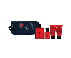 Set Ralph Lauren: Polo Raudona Eau De Toilette For Men, 125 ml + Polo Raudona Eau De Toilette For Men, 40 ml + Polo Raudona Moisturizing After-Shave Balm, 50 ml + Polo Raudona Dušo želė &amp; Šampūnas 2-In-1, 50 ml