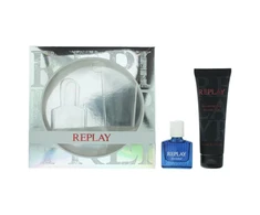 Rinkinys „Replay“: tualetinis vanduo vyrams, 30 ml + drėkinamasis dušo želė visiems odos tipams, 100 ml