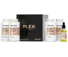 Rinkinys „Revox B77“: „Plex Bond Step 3“ plaukų kreminis prieš lūžinėjimą, 260 ml + „Plex Bond Step 4“ plaukų šampūnas stiprinimui, 260 ml + „Plex Bond Step 5“ atkuriamasis plaukų kondicionierius, 260 ml + „Plex Bond Step 6“ atkuriamasis plaukų kreminis, 260 ml + „Plex Bond“
