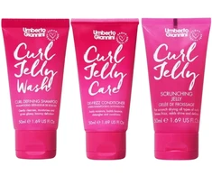 Set Umberto Giannini: Curl Jelly Hair Styling Gel Curl Definition &amp; Frizz Control Medium Hold, 50 ml + Curl Jelly Hair Šampūnas Curl Defining, 50 ml + Curl Jelly Hair Conditioner Curl Defining, 50 ml