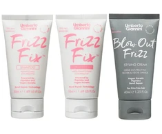 Set Umberto Giannini: Frizz Fix Hair Šampūnas Minkštinantis ir glotninantis &amp; Repairing, 50 ml + Frizz Fix Hair Conditioner Minkštinantis ir glotninantis &amp; Repairing, 50 ml + Blow Out Frizz Hair Styling Kreminis, 40 ml