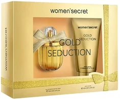 Rinkinys „Women'Secret“: „Gold Seduction“ kvepalai moterims, 100 ml + „Gold Seduction“ drėkinamasis losjonas kūnui, 200 ml