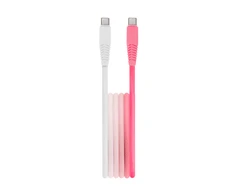 Telforceone Setty cable USB-C - USB-C 1,5 m 3A KGC-C-1.5320 baltas-pink gradient