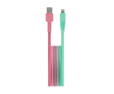 Telforceone Setty USB - Lightning kabelis 1,5 m 2,4A KGA-L-1.52420 turkio-rožinės spalvos gradientas
