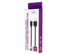 Setty laidas USB - microUSB 1,0 m 2A juodas R