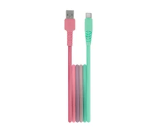 Telforceone Setty cable USB - USB-C 1,5 m 3A KGA-C-1.5320 turquoise-pink gradient