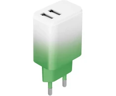 Telforceone Setty įkroviklis 2x USB 18W LSIG-AA-20 mint-baltas gradientas