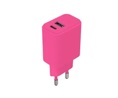 Telforceone Setty charger USB + USB-C 20W LSIM-AC-206 pink