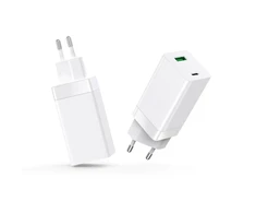Telforceone Setty GAN sieninis įkroviklis PD+QC USB + USB-C 65W LSI-02 baltas JO