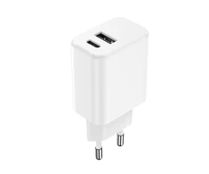 Maxlife "Setty" įkroviklis 1x USB + USB-C 3A 20W baltos spalvos