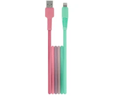 Telforceone Setty USB - Lightning kabelis 1,5 m 2,4A KGA-L-1.52420 turkio-rožinės spalvos gradientas