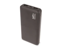 Setty Power Bank 10000mAh universalus įkroviklis 5V 2.1A + Micro USB laidui juodas