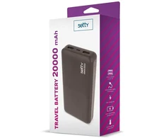 Setty SPB-20 išorinė baterija (powerbank) | 20000 mAh | juoda