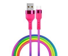TelForceone "Setty" USB - USB-C kabelis 1,2 m 2,1 A KNA-C-1.22.113 vaivorykštė