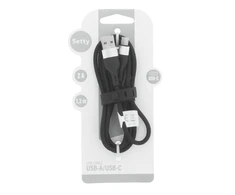 TelForceone "Setty" USB - USB-C kabelis 1,2 m 2A KNA-C-1.221 juodas