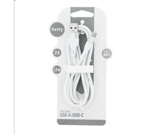 TelForceone "Setty" USB - USB-C kabelis 1,2 m 2A KSA-C-1.220 baltas